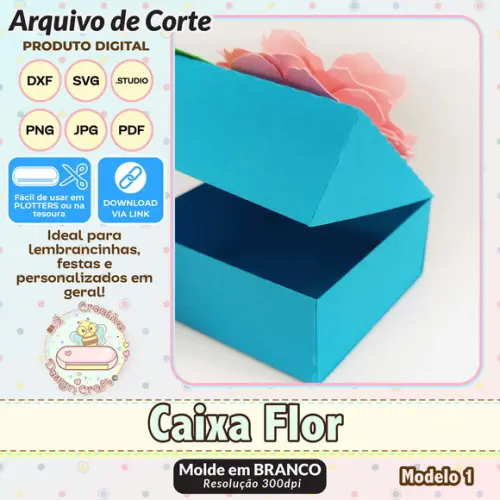 Arquivo de Corte Silhouette Caixa Flor Modelo 1