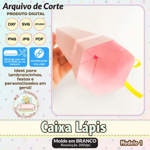 Arquivo de Corte Silhouette Caixa Lápis Modelo 1