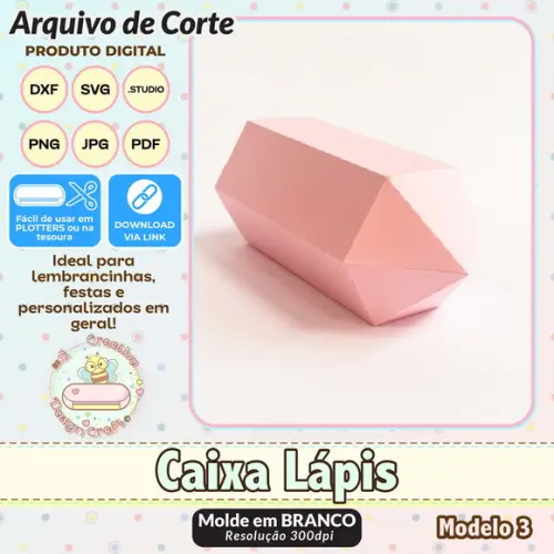 Arquivo de Corte Silhouette Caixa Lápis Modelo 3