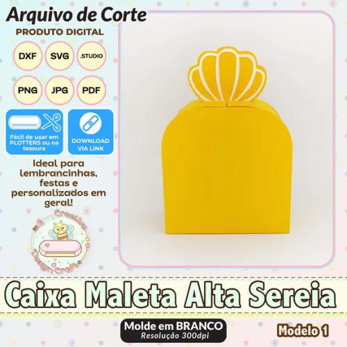 Arquivo de Corte Silhouette Caixa Maleta Alta Sereia