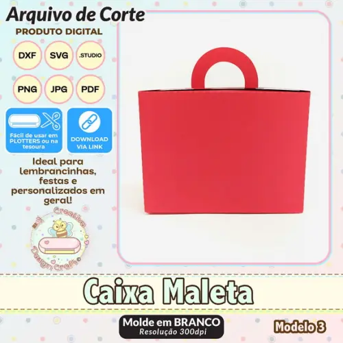 Arquivo de Corte Silhouette Caixa Maleta Modelo 3
