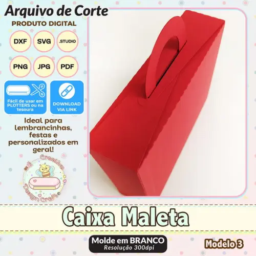 Arquivo de Corte Silhouette Caixa Maleta Modelo 3