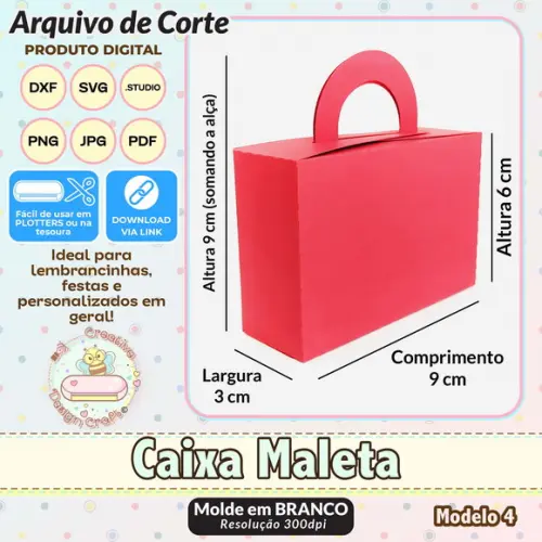 Arquivo de Corte Silhouette Caixa Maleta Modelo 4