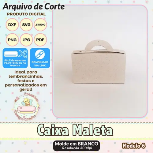 Arquivo de Corte Silhouette Caixa Maleta Modelo 6