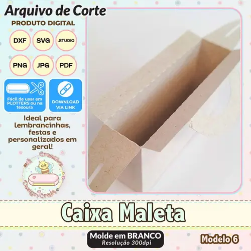 Arquivo de Corte Silhouette Caixa Maleta Modelo 6