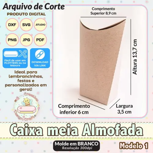 Arquivo de Corte Silhouette Caixa Meia Almofada