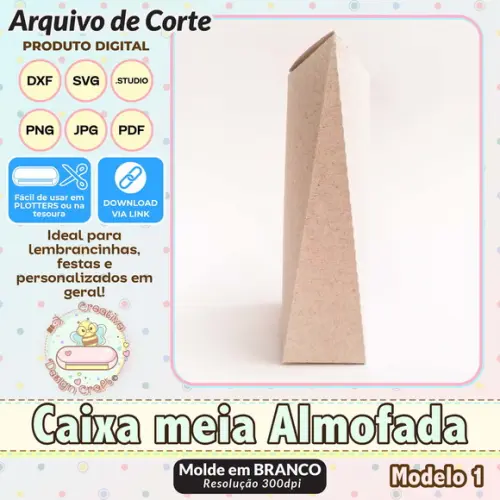 Arquivo de Corte Silhouette Caixa Meia Almofada