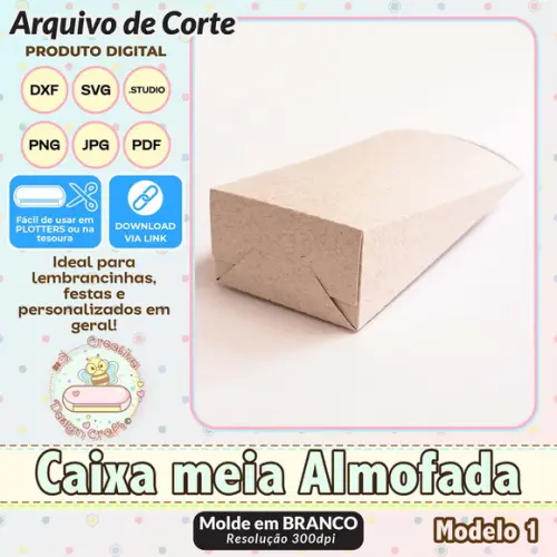 Arquivo de Corte Silhouette Caixa Meia Almofada