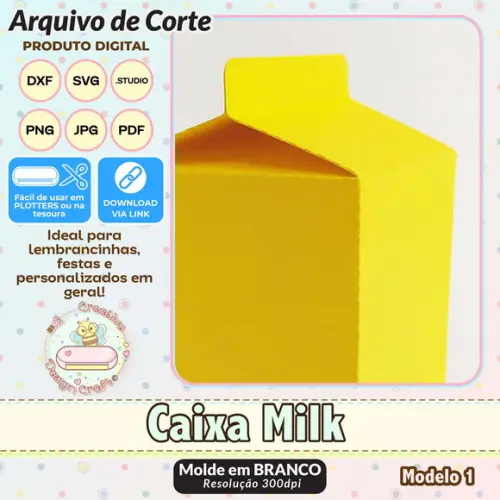 Arquivo de Corte Silhouette Caixa Milk