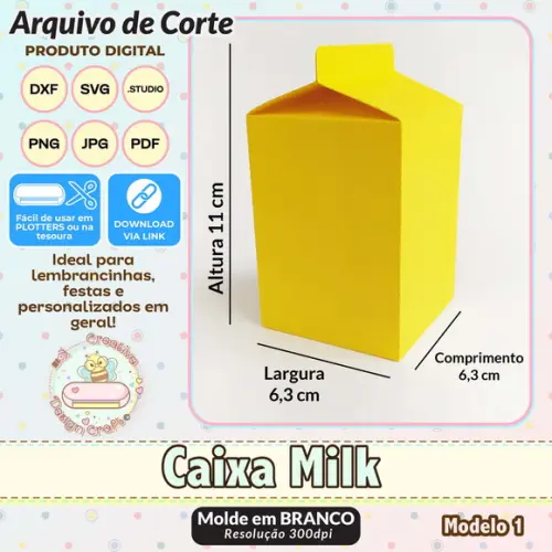 Arquivo de Corte Silhouette Caixa Milk