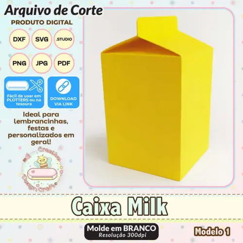 Arquivo de Corte Silhouette Caixa Milk