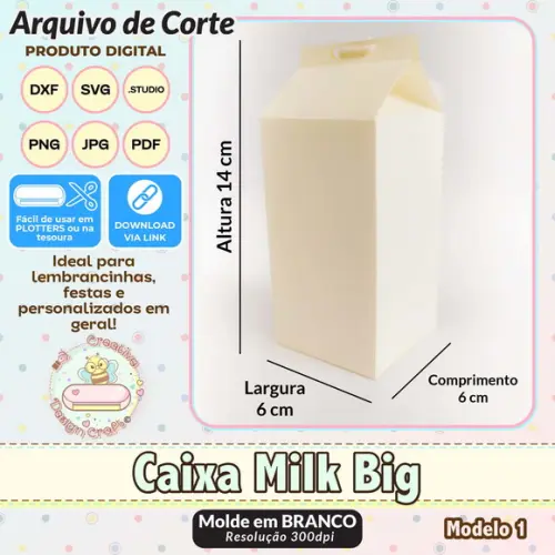 Arquivo de Corte Silhouette Caixa Milk Big