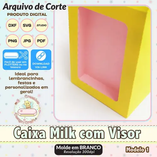 Arquivo de Corte Silhouette Caixa Milk com Visor