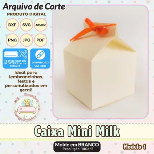 Arquivo de Corte Silhouette Caixa Mini Milk