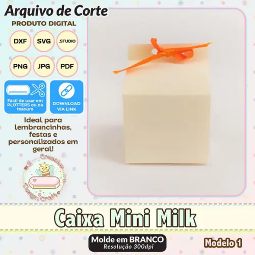 Arquivo de Corte Silhouette Caixa Mini Milk