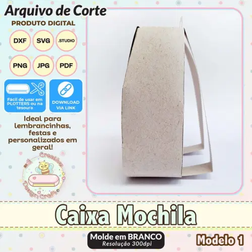 Arquivo de Corte Silhouette Caixa Mochila