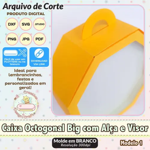 Arquivo de Corte Silhouette Caixa Octogonal Big com Visor 1