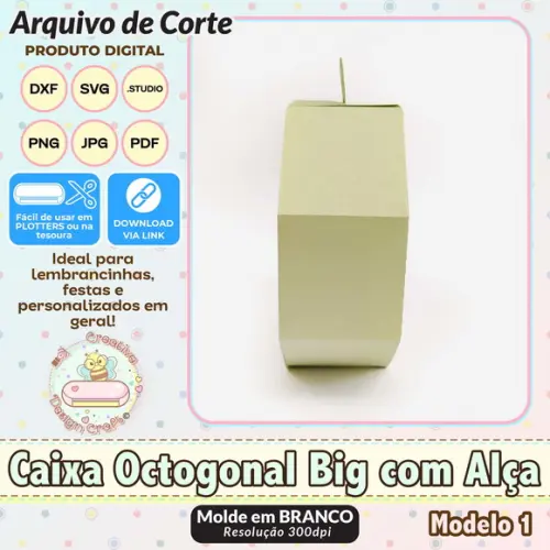 Arquivo de Corte Silhouette Caixa Octogonal Big com Alça