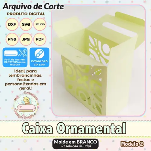 Arquivo de Corte Silhouette Caixa Ornamental Modelo 2