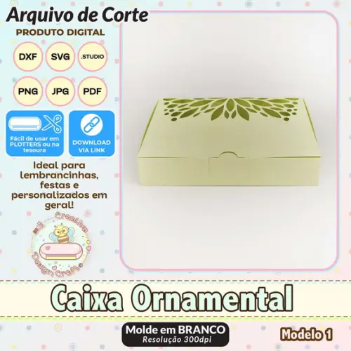 Arquivo de Corte Silhouette Caixa Ornamental Modelo 1