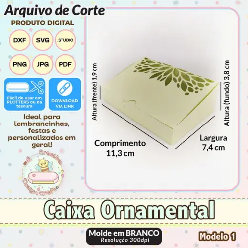 Arquivo de Corte Silhouette Caixa Ornamental Modelo 1