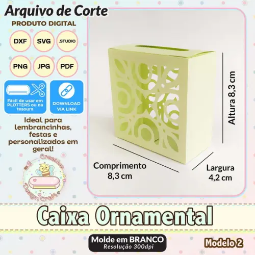 Arquivo de Corte Silhouette Caixa Ornamental Modelo 2