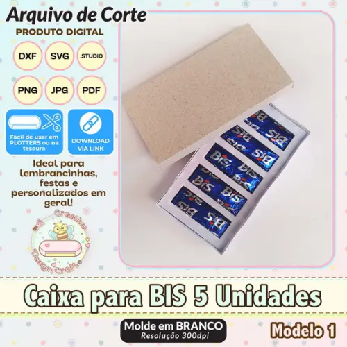 Arquivo de Corte Silhouette Caixa para Bis 5 Unidades