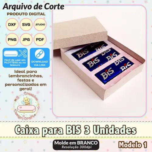 Arquivo de Corte Silhouette Caixa para Bis 3 Unidades