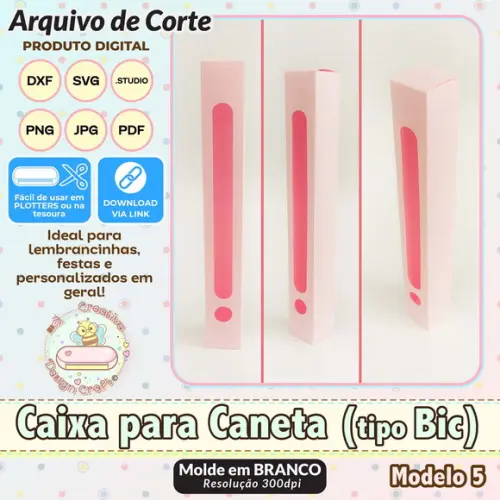 Arquivo de Corte Silhouette Caixa para Caneta (tipo Bic) 5