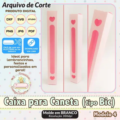 Arquivo de Corte Silhouette Caixa para Caneta (tipo Bic) 4