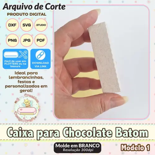 Arquivo de Corte Silhouette Caixa para Chocolate Batom 1