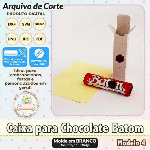 Arquivo de Corte Silhouette Caixa para Chocolate Batom 4