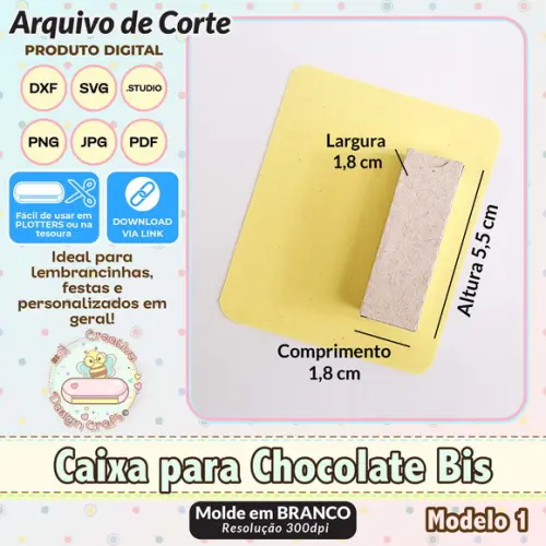 Arquivo de Corte Silhouette Caixa para Chocolate Bis 1