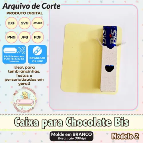 Arquivo de Corte Silhouette Caixa para Chocolate Bis 2