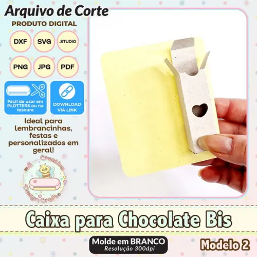 Arquivo de Corte Silhouette Caixa para Chocolate Bis 2