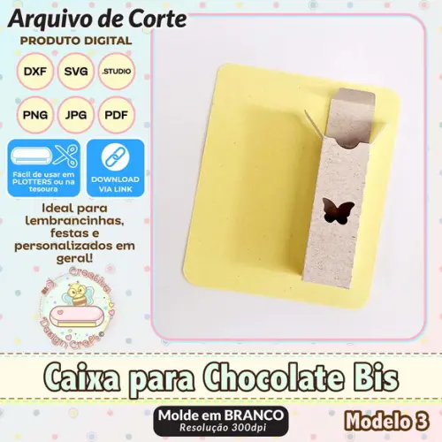 Arquivo de Corte Silhouette Caixa para Chocolate Bis 3
