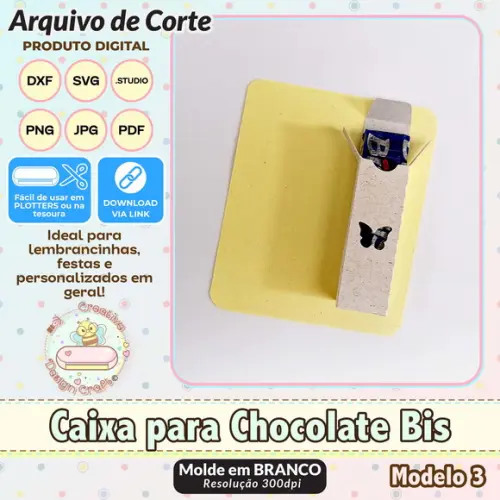 Arquivo de Corte Silhouette Caixa para Chocolate Bis 3