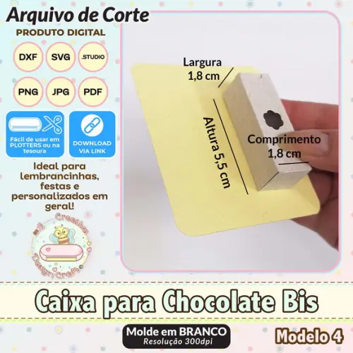 Arquivo de Corte Silhouette Caixa para Chocolate Bis 4