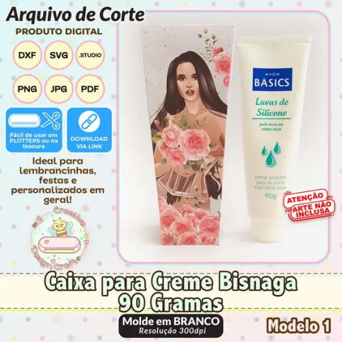 Arquivo de Corte Silhouette Caixa para Creme Modelo 1