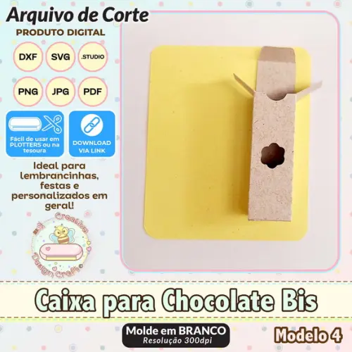 Arquivo de Corte Silhouette Caixa para Chocolate Bis 4