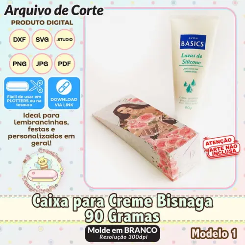 Arquivo de Corte Silhouette Caixa para Creme Modelo 1