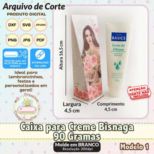 Arquivo de Corte Silhouette Caixa para Creme Modelo 1