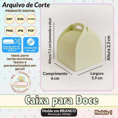 Arquivo de Corte Silhouette Caixa para Doce Modelo 1