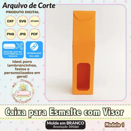 Arquivo de Corte Silhouette Caixa para Esmalte com Visor 1