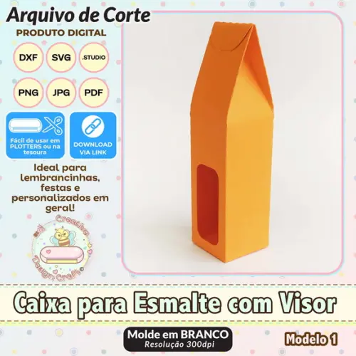 Arquivo de Corte Silhouette Caixa para Esmalte com Visor 1