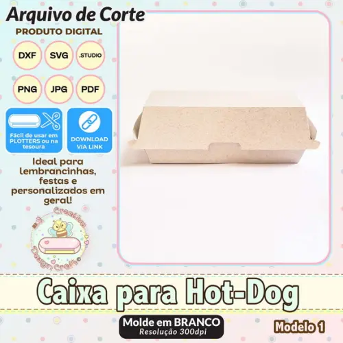 Arquivo de Corte Silhouette Caixa para Hot Dog