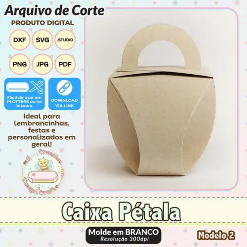 Arquivo de Corte Silhouette Caixa Pétala Modelo 2