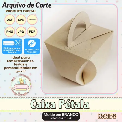 Arquivo de Corte Silhouette Caixa Pétala Modelo 2