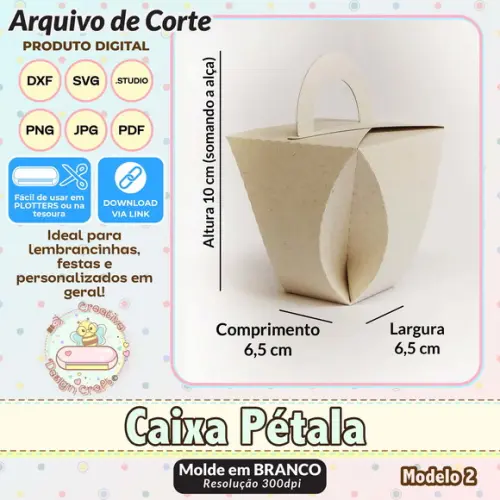Arquivo de Corte Silhouette Caixa Pétala Modelo 2