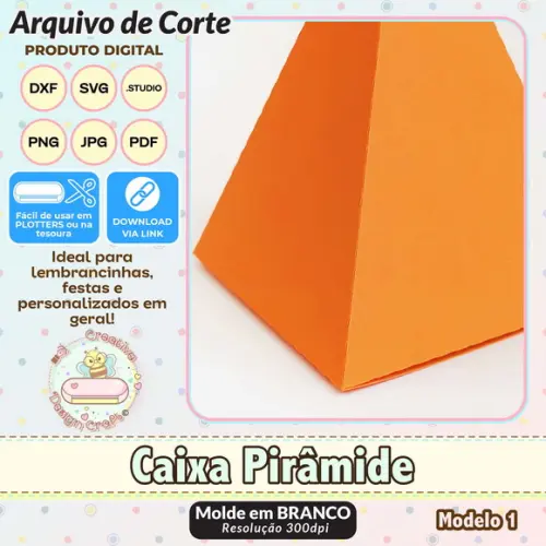 Arquivo de Corte Silhouette Caixa Pirâmide Modelo 1